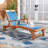 London Outdoor Eucalyptus Wood Chaise Lounge-1860210303