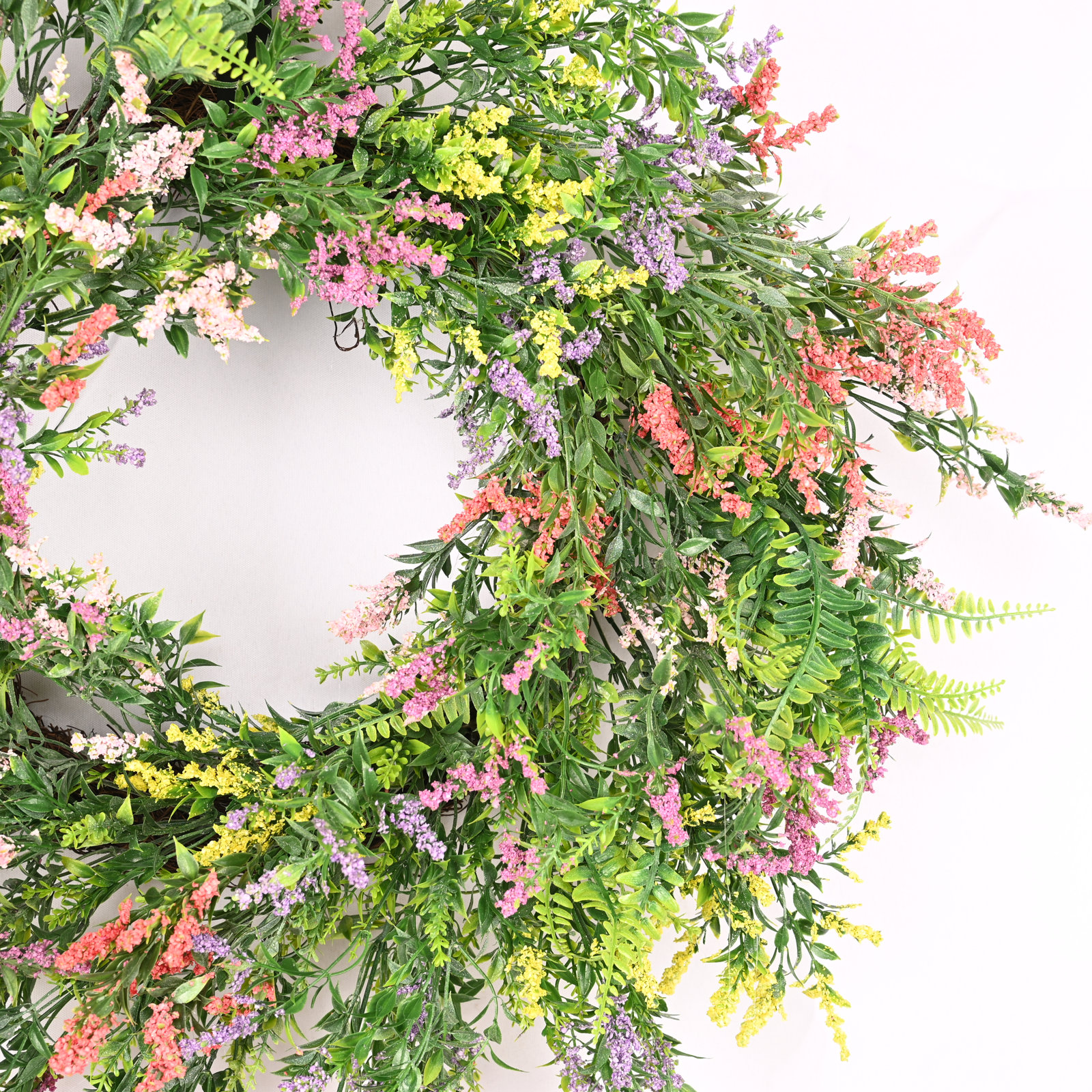 24" Farmhouse Wildflower Fall Floral Wreath for Front Door 