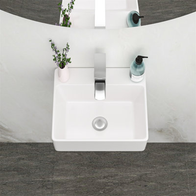 MONSFEST 11.6'' Ceramic Rectangular Bathroom Sink