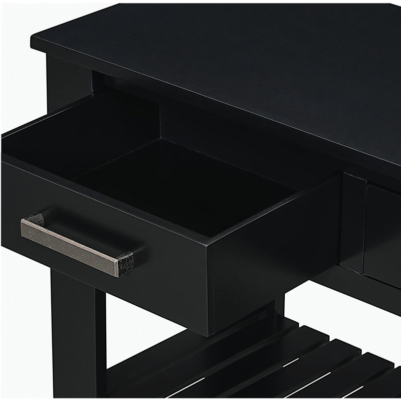 Élégante console avec 4 tiroirs et 2 tablettes, idéale pour les vestibules et les salons.