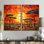 Savannah Sunset in African Safari Hues 2 - art mural mosaïque géométrique sur toile