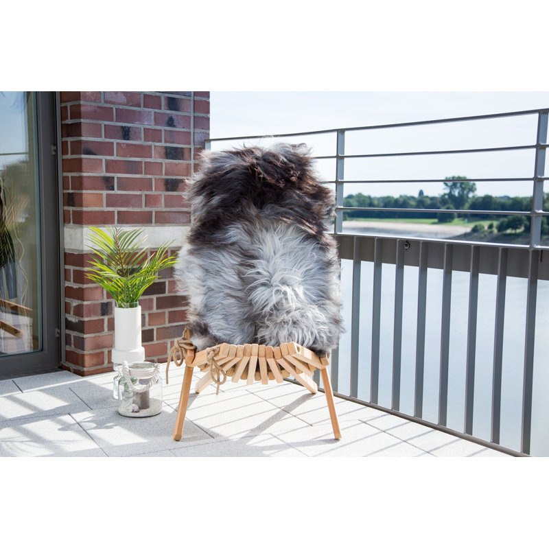 Tapis en laine de mouton à fibre naturelle par fibres longues par Fiberus par Auskin 2 pi x 3,5 pi, Gris naturel