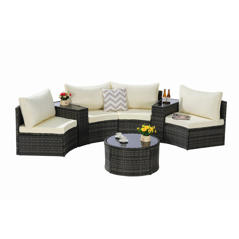 Ensemble de conversation avec canapé 7 pièces Cracraft, Beige