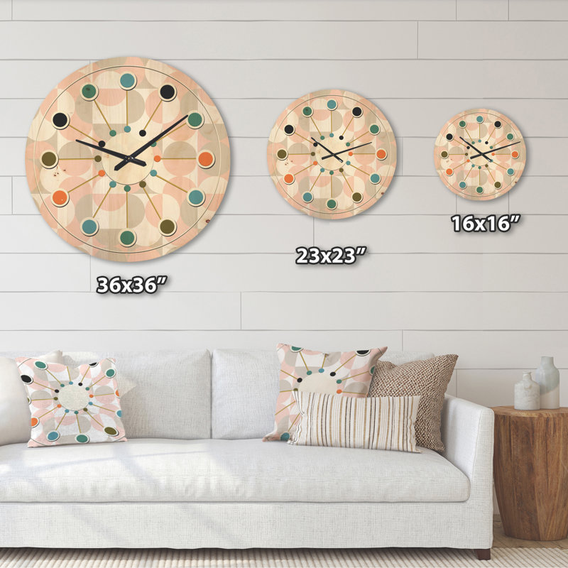 Horloge murale circulaire en bois III, Grand