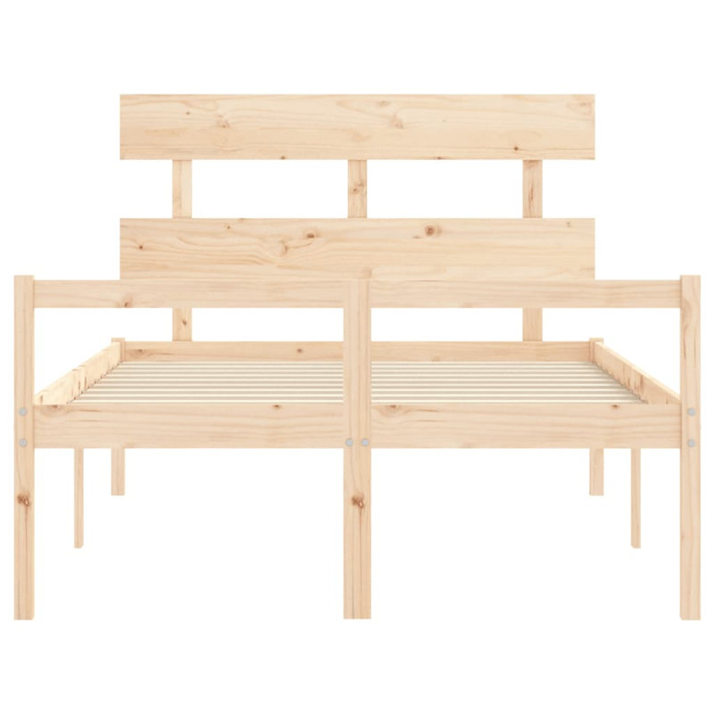 Anniki Solid Wood Bed, European Double (140 x 200cm), Brown