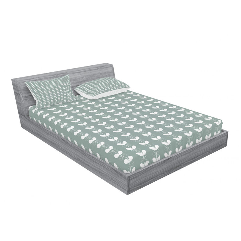 Ensemble de draps rétro à texture française, Ensemble de draps pour lit double avec un drap-hou, Floral beige