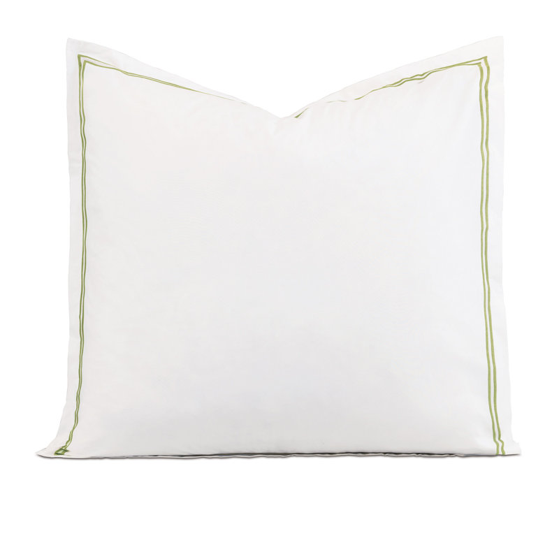 Enzo 100% Cotton Pillow Sham, White/Lime, Euro