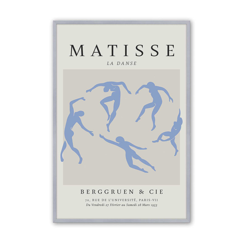 «La Danse in Blue Matisse», reproduction d'affiche, H 21,25 po x l 17,25 po, Chrome poli