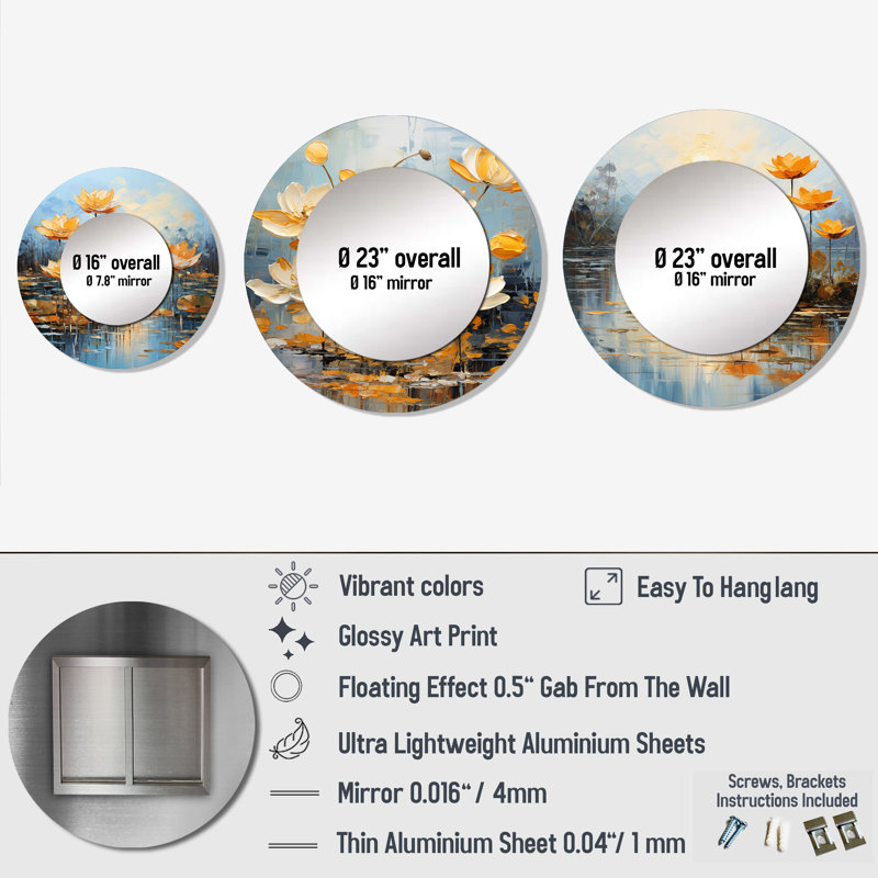Devak Metal Round Mirror