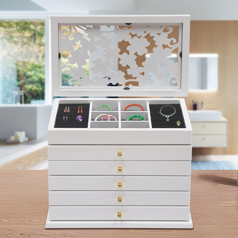 Wood Jewellery Box + Drawers
