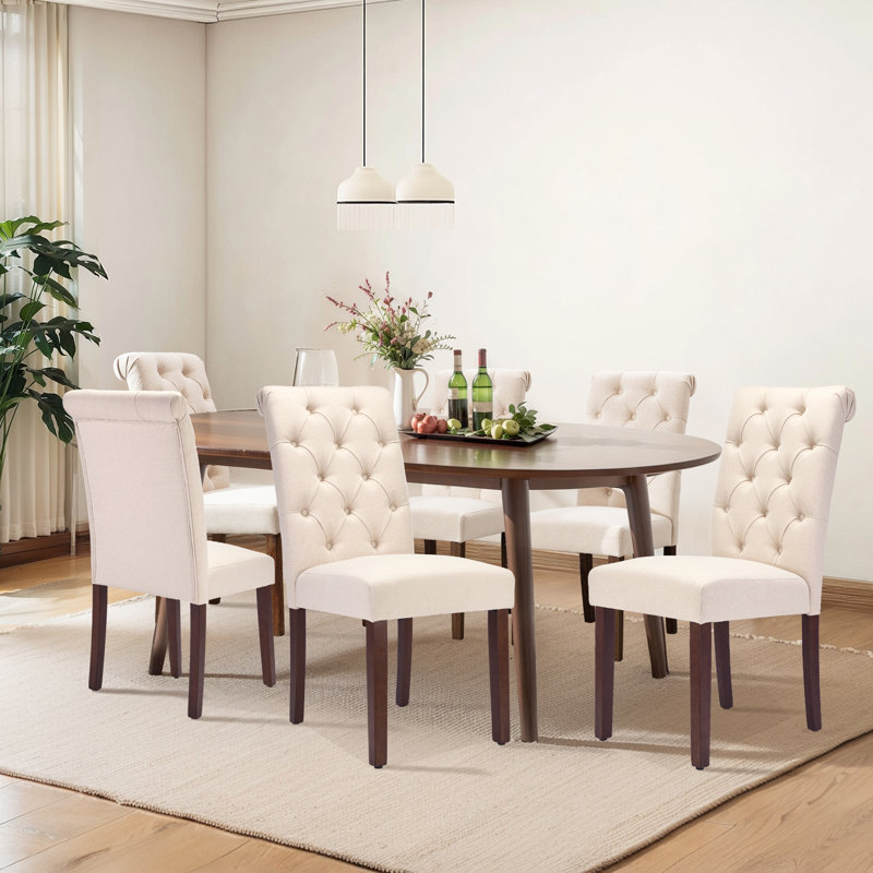Chaises de salle à manger rembourrées Artemisia, Beige