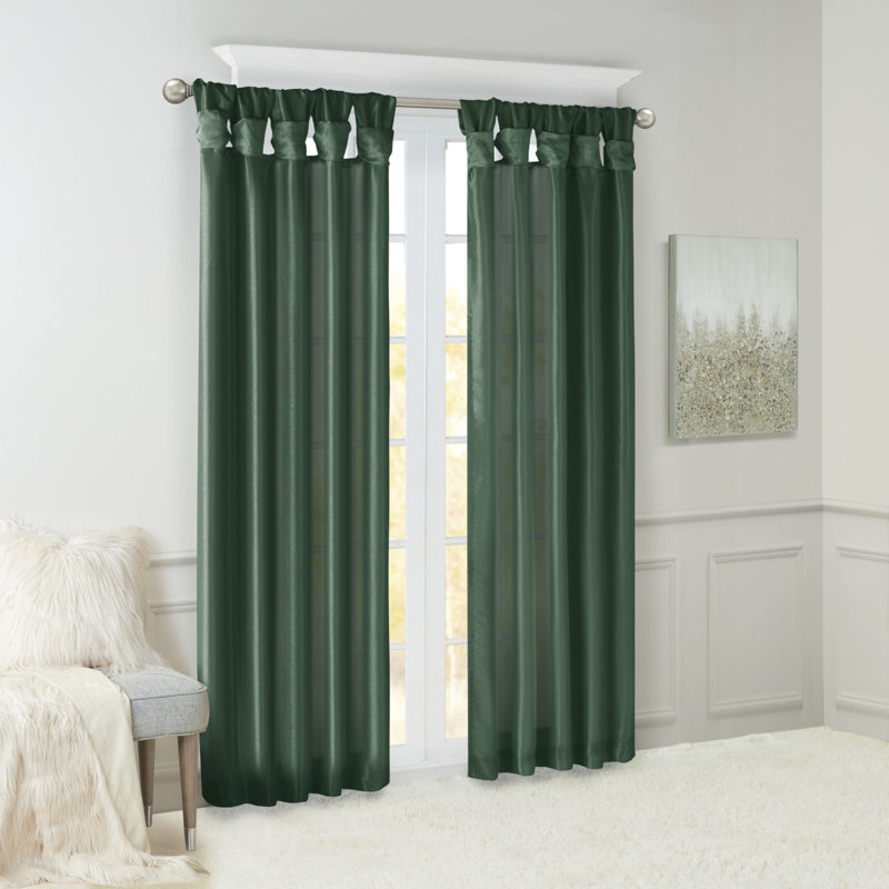 Panneau de rideau de fenêtre Twist Tab, Vert clair, L 50,13 po x L 84,07 po