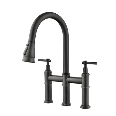Bridge Kitchen Faucet with Pull-Down Sprayhead