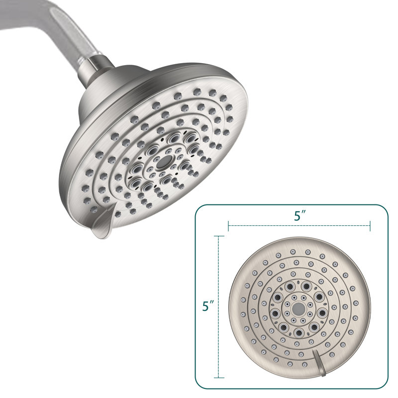 Pomme de douche fixe Rain, Nickel brossé