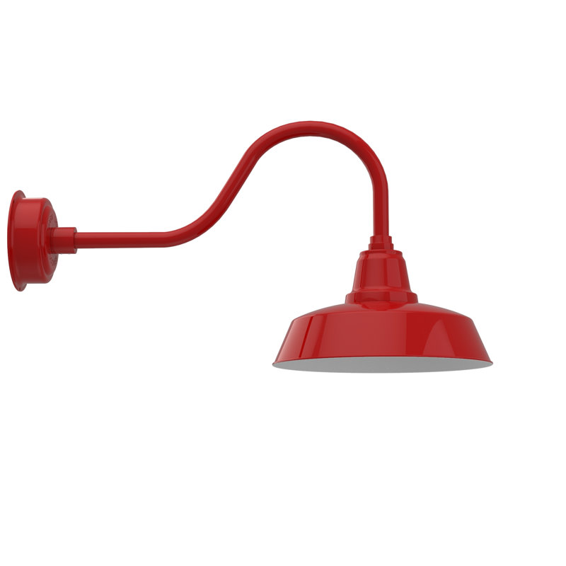 Luminaire de grange d'extérieur à DEL Vandervliet, Rouge cerise, H 16,88 po x l 14 po x P 30,75 po