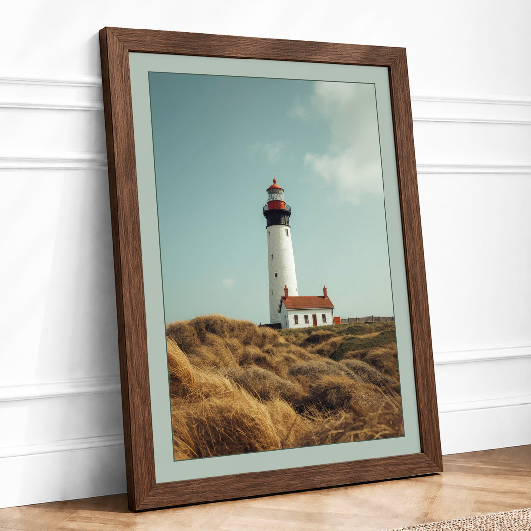 Lighthouse on the Dune Coastal - Framed Print