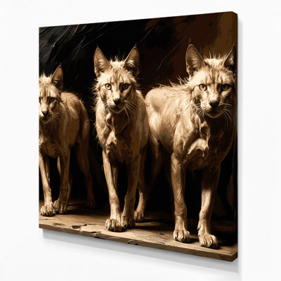 «Cats Lykoi Brown», art mural sur toile