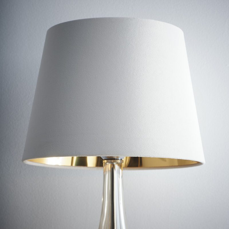 Velvet Empire Lamp Shade ( Uno ), Cream, 24cm H x 36cm W x 36cm D