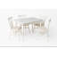 Ensemble de table de salle à manger extensible Elegant (5 pièces), 100% bois de hêtre et panneau de fibres à densité moyenne résistant aux rayures, blanc | Table: 51,2 po x 29,5 po x 31,5 po (ouverture: 63,0 po) | 4 chaises: 17,3 po x 36,2 po x 17,3 po, parfaites pour les espaces de salle à manger modernes-792858861