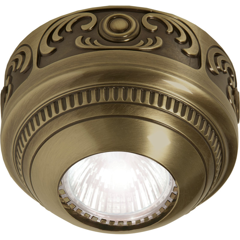 Fishel LED Semi Flush Mount, Antique Brass