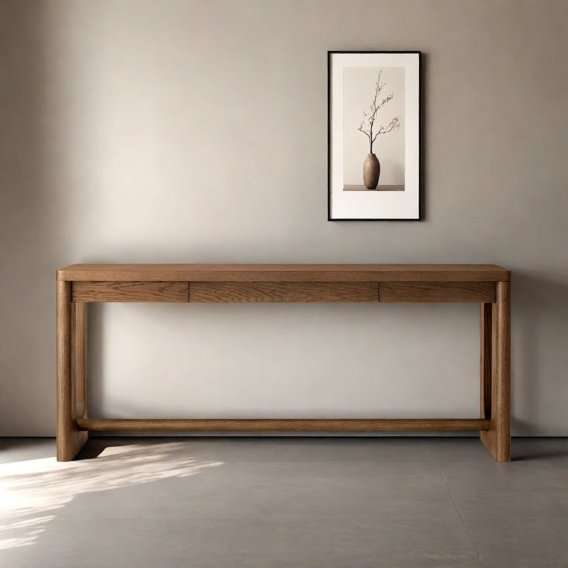 Console avec tiroirs, Brun