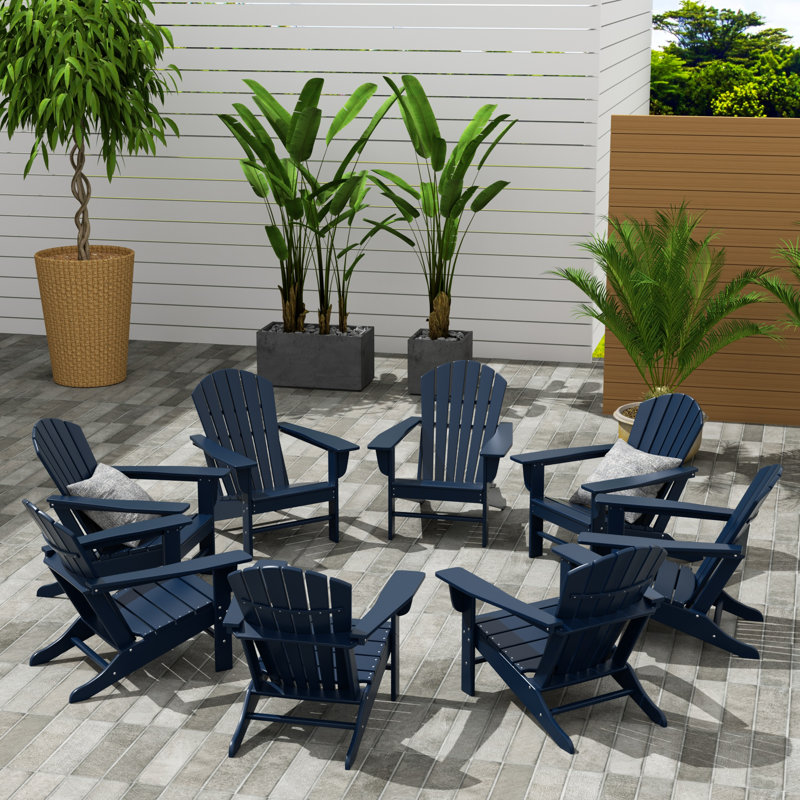 Altura Foldable Outdoor Adirondack Chair, Navy Blue