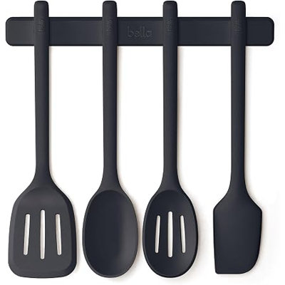 Bella 5 Piece Silicone Kitchen Utensil Set with Magnetic Rack