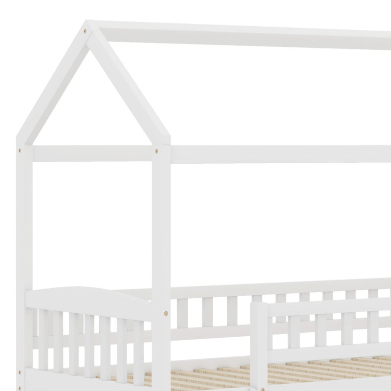 Loft Bed With Slide, White