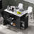 Ardell 50.7" Modern Farmhouse Kitchen Island With Faux Marble Top And Concealed Trash Can-116251350