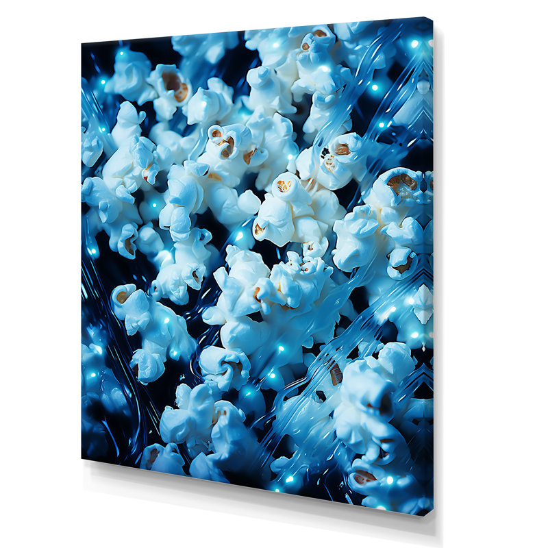 Écran bleu et argenté Popcorn Elegance - Popcorn Wall Art, H 32 po x l 24 po x P 1 po