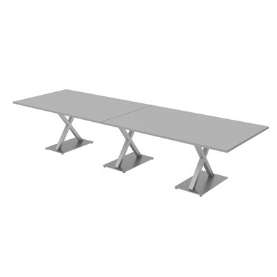 Rectangle Conference Table with Metal X Base