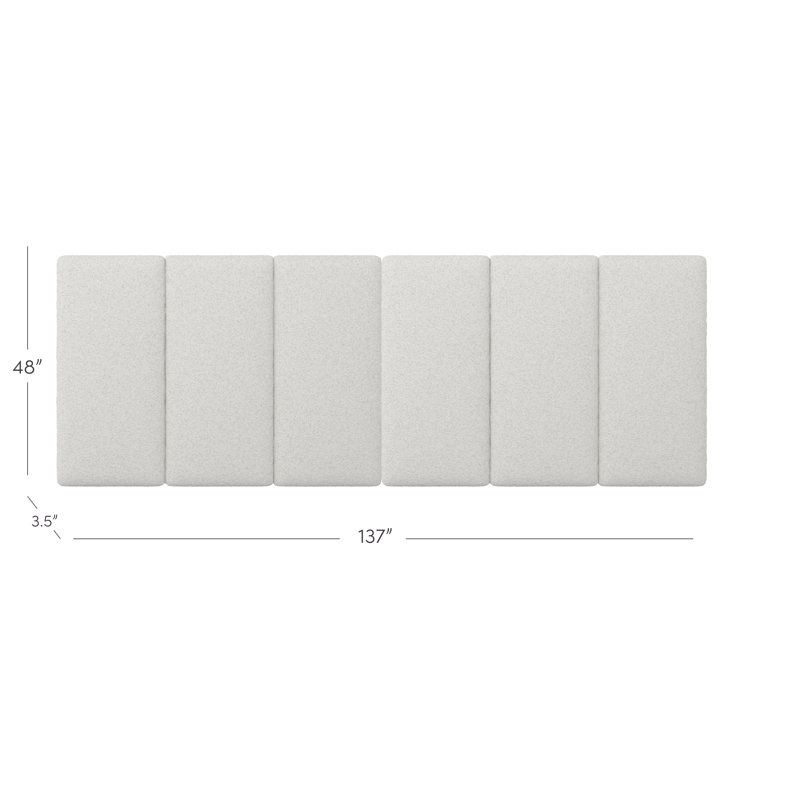 Boucle Upholstered Panel Headboard, Oversized King