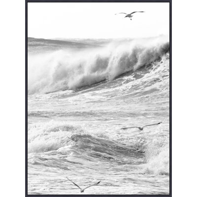 Rough Waves 2' Framed Photographic Print on Canvas