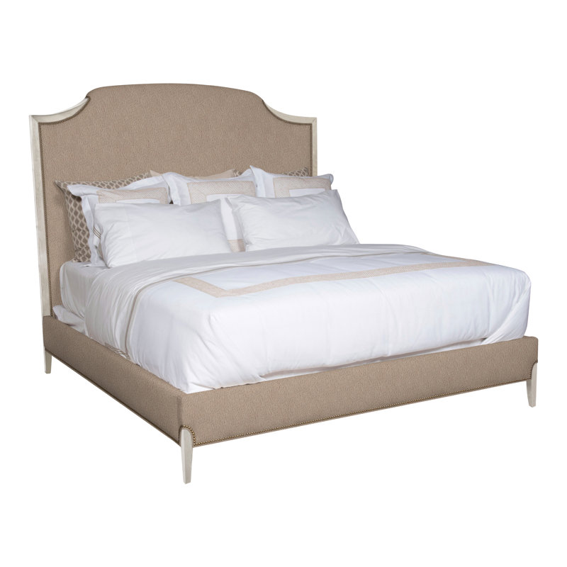 Lillet Queen Upholstered Low Profile Panel Bed, Casa Blanca, Navada Mushroom, Yes