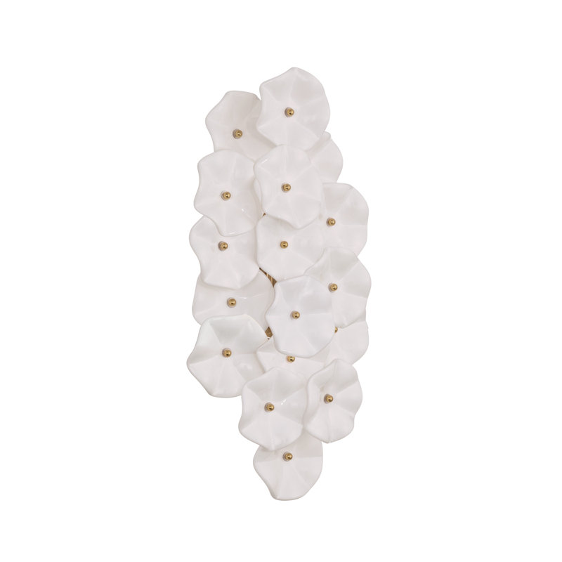 Seguis 23'' Aged Brass Sconce, Blanc