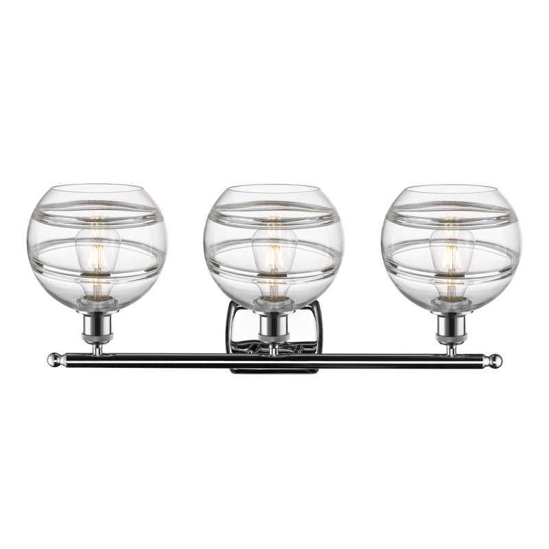 Éclairage pour meuble-lavabo 3 lumières Natick, Transparent, Chrome poli