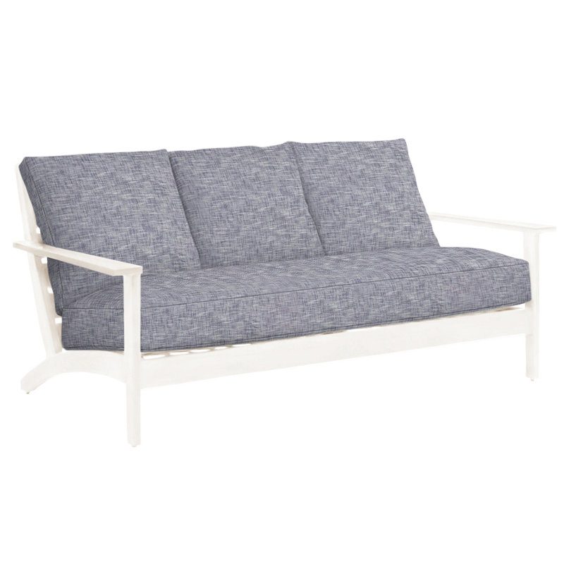 Kennebunkport Aluminum Sofa - Oyster, Kennebunkport #24 Oyster, No Welt, Dove Sunbrella® Linen