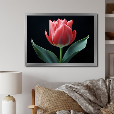Jincy - rose, fleurs vertes, printemps - impression