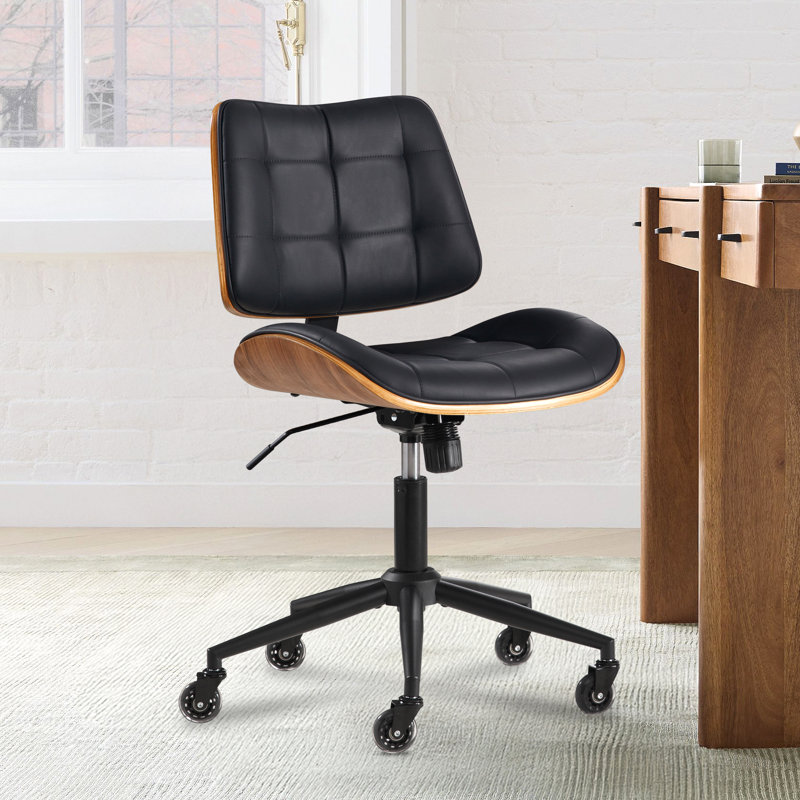 Ergonomic Armless Task Chair, Black