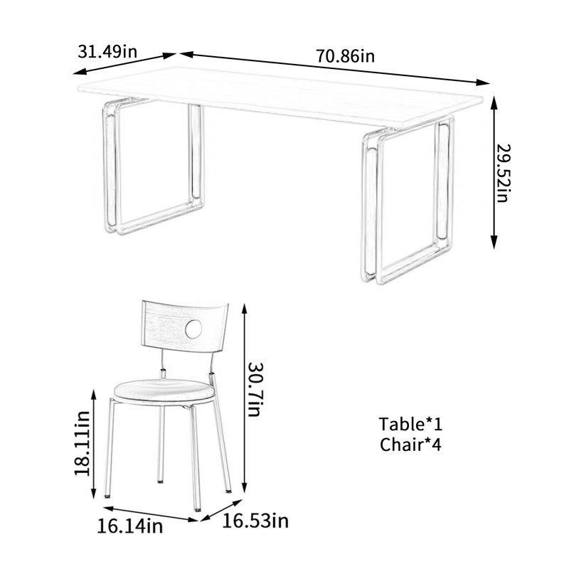 Modern Creative Rectangular Multi-functional Table, 29.52" H x 70.86" W x 31.49" D