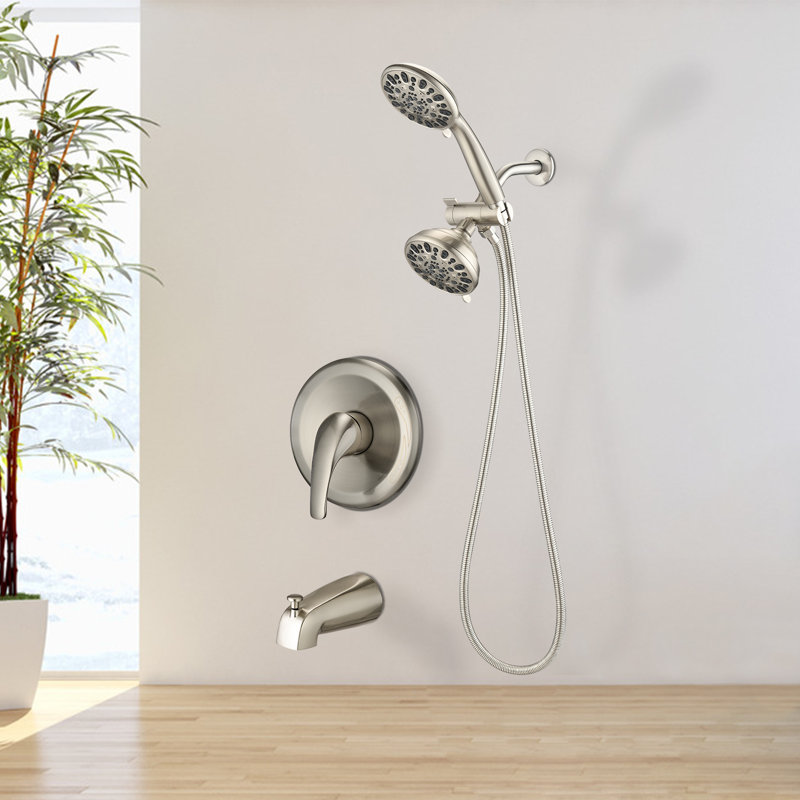 All-In-One Kit with Rough in-Valve, Silver/Beige