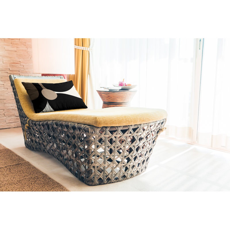 Coussin décoratif intérieur / extérieur en polyester filé Janie, Beige, H 14 po x l 20 po