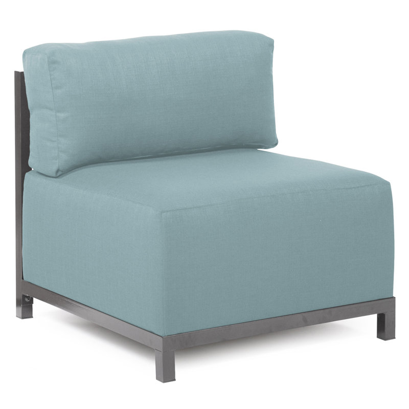 Housse pour fauteuil à coussins carrés Woodsen, Bleu ciel argenté