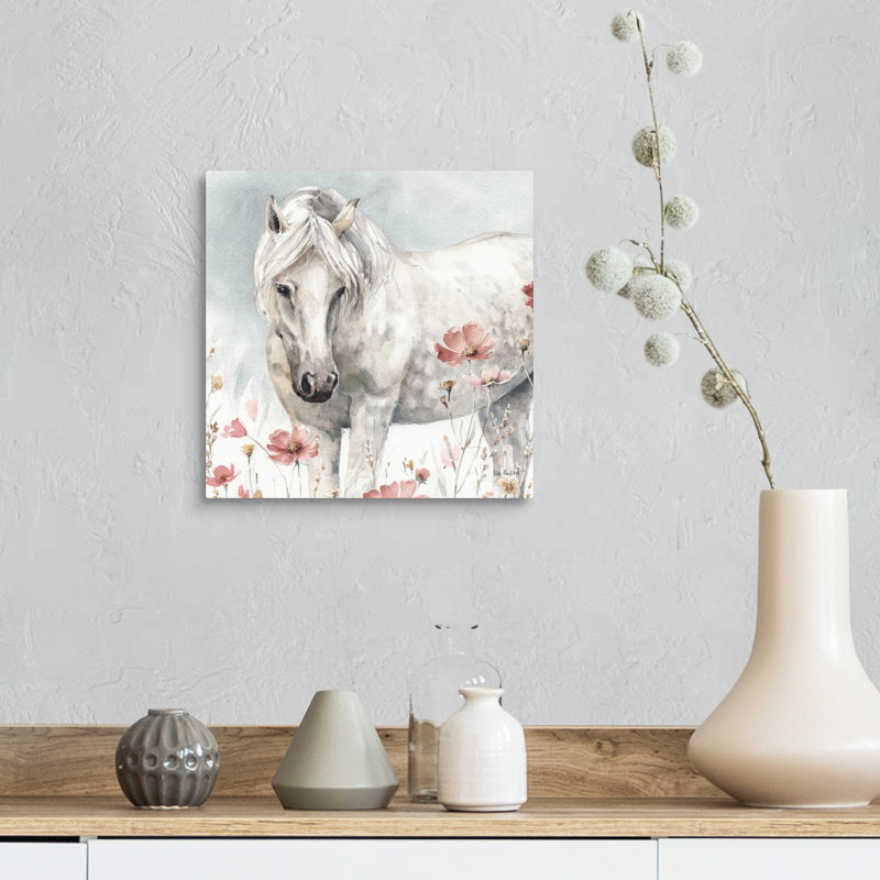 Art sauvage sur toile, "Chevaux sauvages", Toile tendue, H 12 po x l 12 po x P 1 po