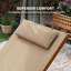 Méridienne d'extérieur, chaise longue de jardin avec repose-tête, kaki
