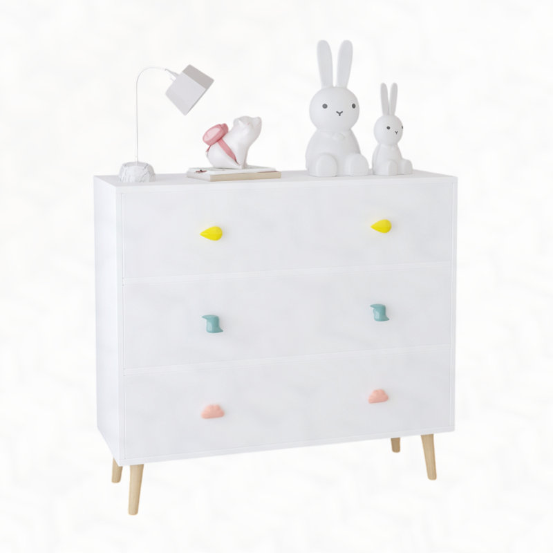 Kids 3 Drawer Dresser, Baby Nightstand for Bedroom, Storage Cabinet for Toddler Child for Living Room, Toddler Room, Nursery, Closet, Apartment 
