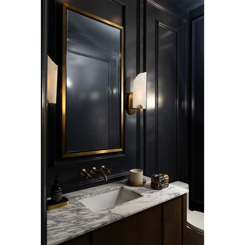 Malibu Metal Wall Mirror, Brass