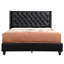 Grand lit rembourré noir avec rembourrage en mousse souple - l 86 po x P 66 po x H 50 po, rembourrage, construction, assemblage rapide pour un sommeil confortable 50 po x H 66 po, rembourré, installation