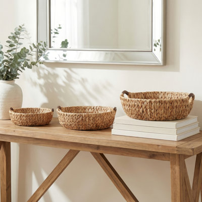 Ensemble de 3 paniers ronds en osier