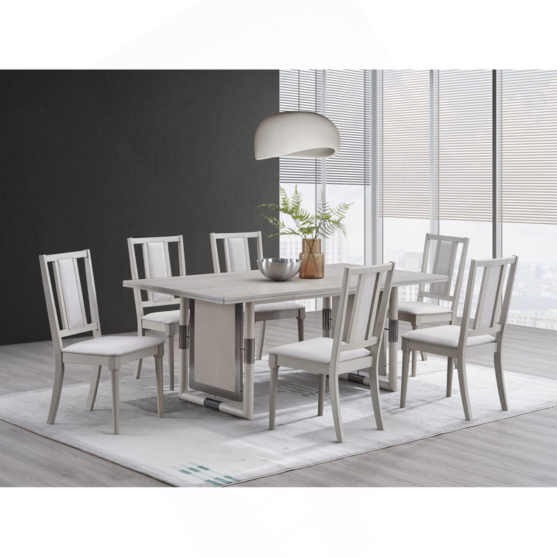 Marta Natural Finish 7Pcs Dining Room Set